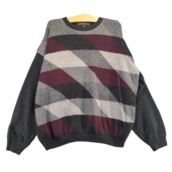 Liberty Sweaters Men's Pullover Knit Multicolor XL Geometric Crew Neck - Picture 1 of 13